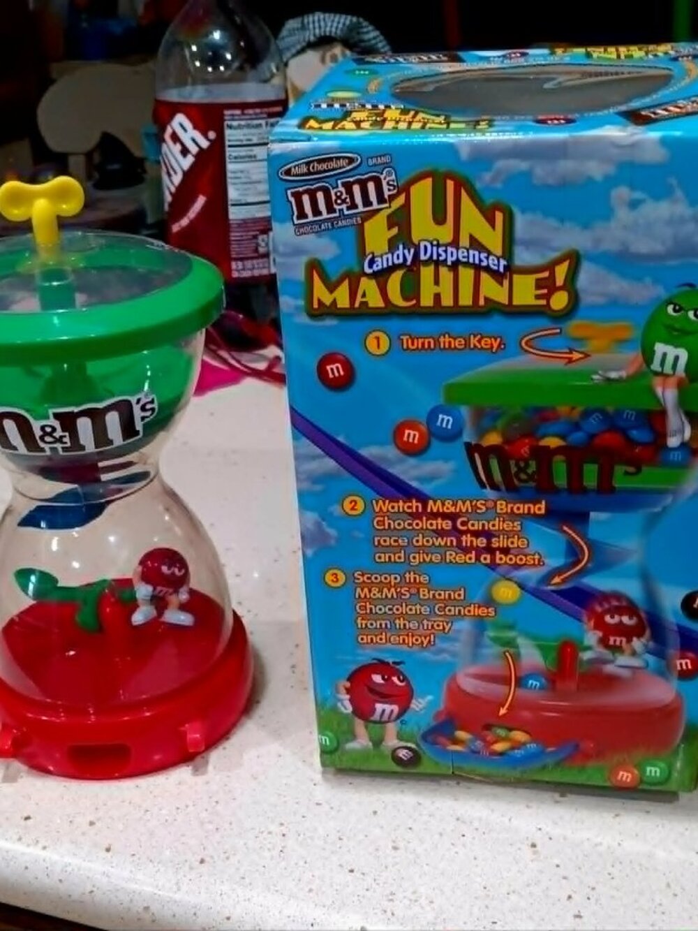 Vintage 1990's M&M's Fun candy dispenser machine ~ 4.5" x 8"